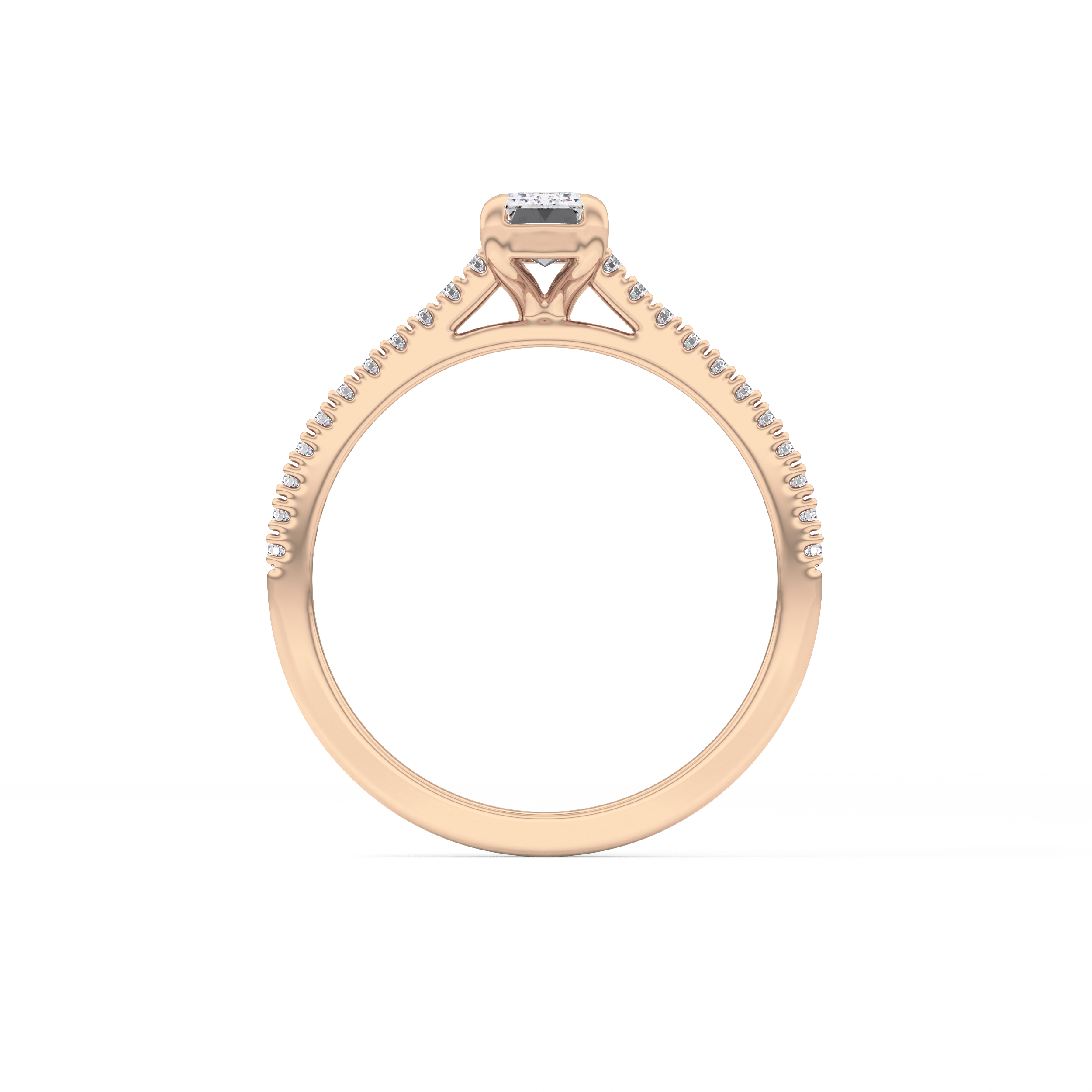Emerald Pave Lab Grown Diamond Engagement Ring