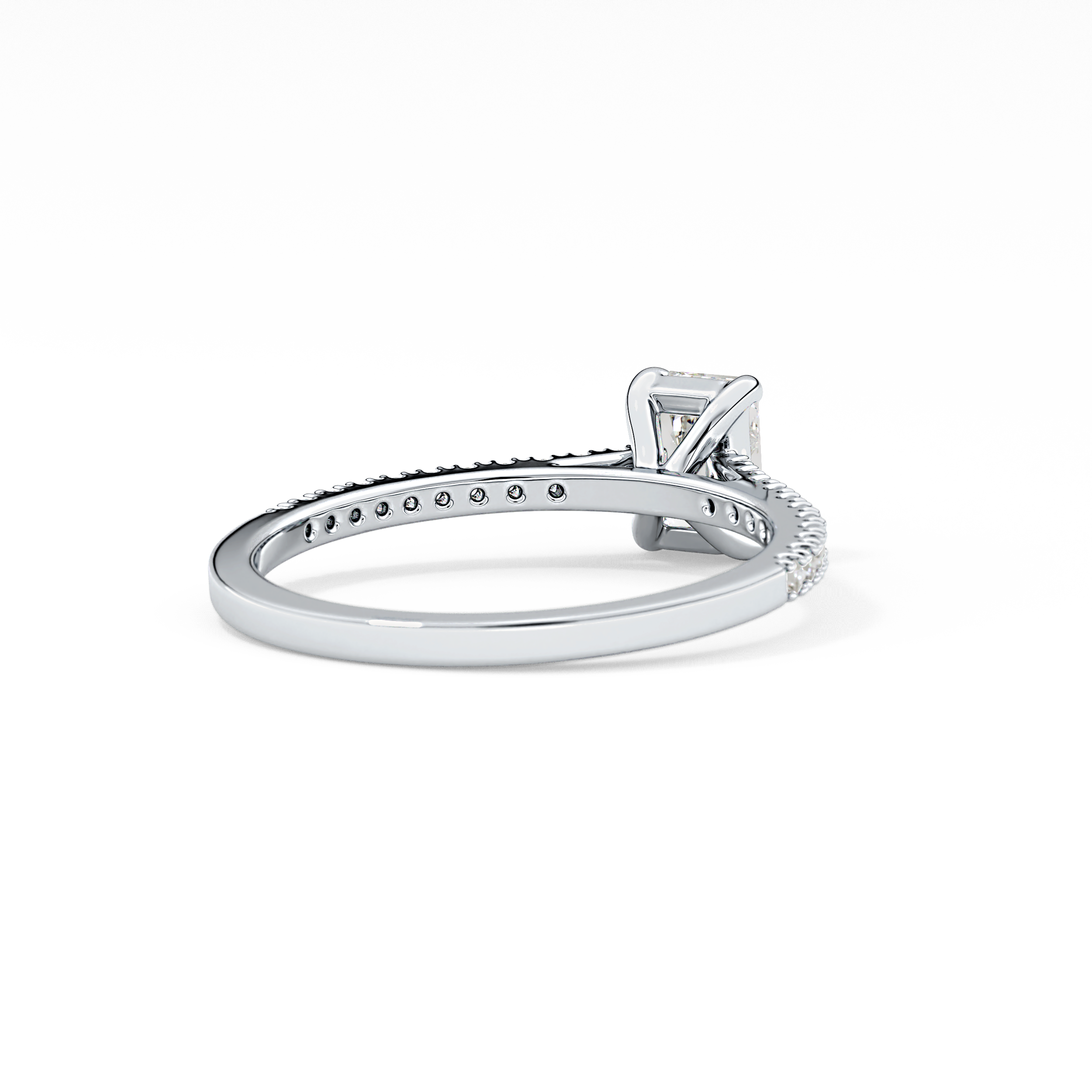 Emerald Pave Lab Grown Diamond Engagement Ring