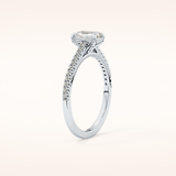 0.56 CT Emerald Shaped Pave Moissanite Engagement Ring