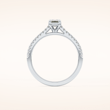0.56 CT Emerald Shaped Pave Moissanite Engagement Ring