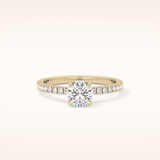 0.69 CT Round Shaped Pave Moissanite Engagement Ring