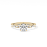 Round Pave Lab Grown Diamond Engagement Ring