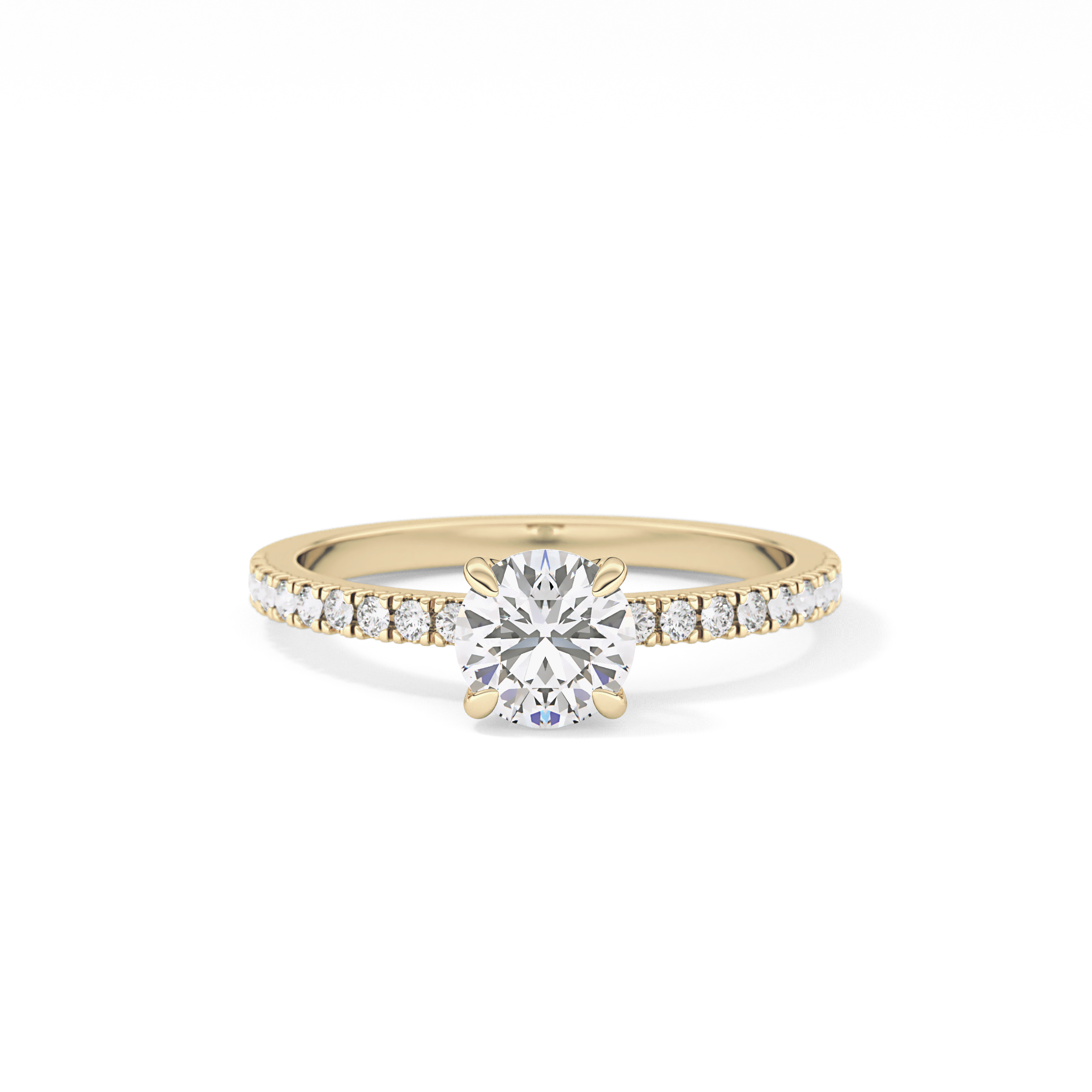 Round Pave Lab Grown Diamond Engagement Ring