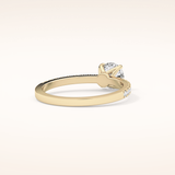 0.69 CT Round Shaped Pave Moissanite Engagement Ring