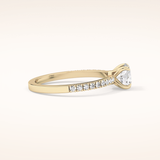 0.69 CT Round Shaped Pave Moissanite Engagement Ring