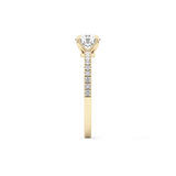 Round Pave Lab Grown Diamond Engagement Ring