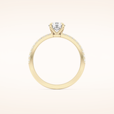 0.69 CT Round Shaped Pave Moissanite Engagement Ring