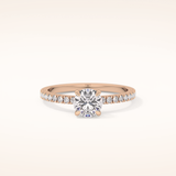 0.69 CT Round Shaped Pave Moissanite Engagement Ring