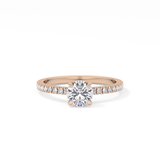 Round Pave Lab Grown Diamond Engagement Ring