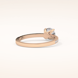 0.69 CT Round Shaped Pave Moissanite Engagement Ring