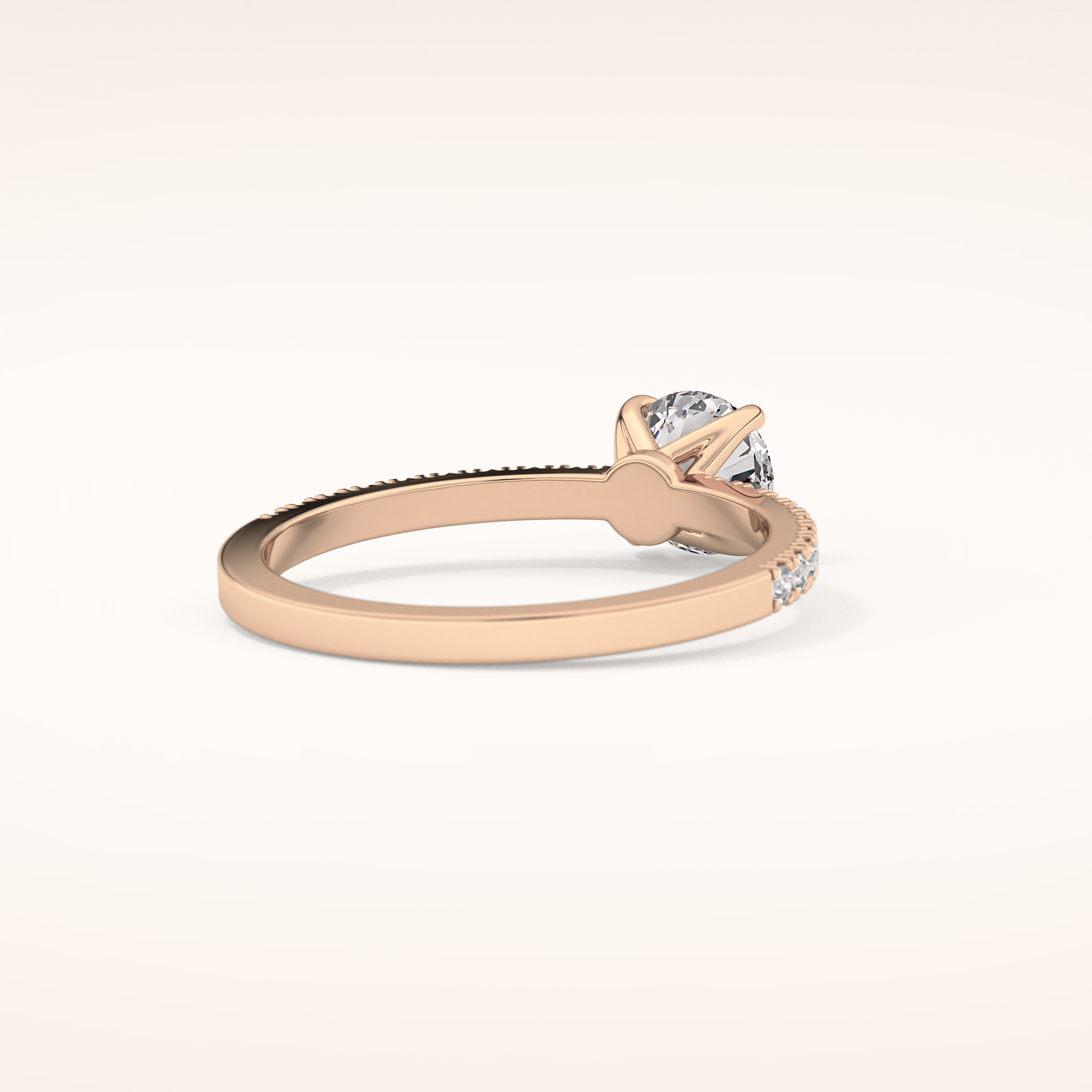 0.69 CT Round Shaped Pave Moissanite Engagement Ring
