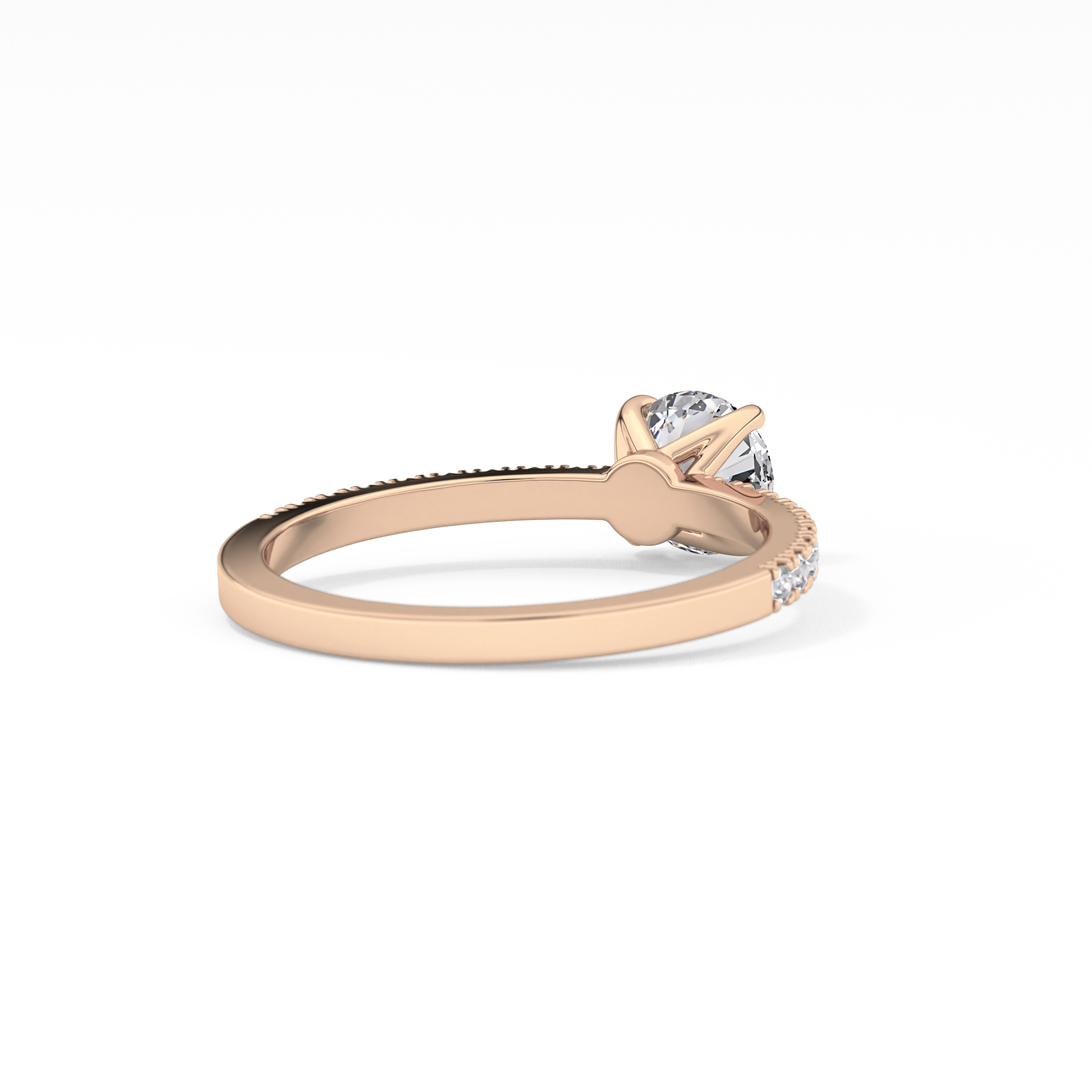 Round Pave Lab Grown Diamond Engagement Ring