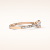 0.69 CT Round Shaped Pave Moissanite Engagement Ring