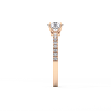 Round Pave Lab Grown Diamond Engagement Ring