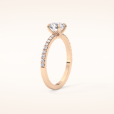 0.69 CT Round Shaped Pave Moissanite Engagement Ring