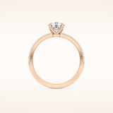 0.69 CT Round Shaped Pave Moissanite Engagement Ring