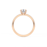 Round Pave Lab Grown Diamond Engagement Ring
