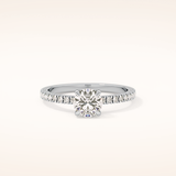 0.69 CT Round Shaped Pave Moissanite Engagement Ring