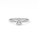 Round Pave Lab Grown Diamond Engagement Ring