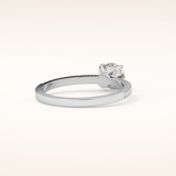 0.69 CT Round Shaped Pave Moissanite Engagement Ring