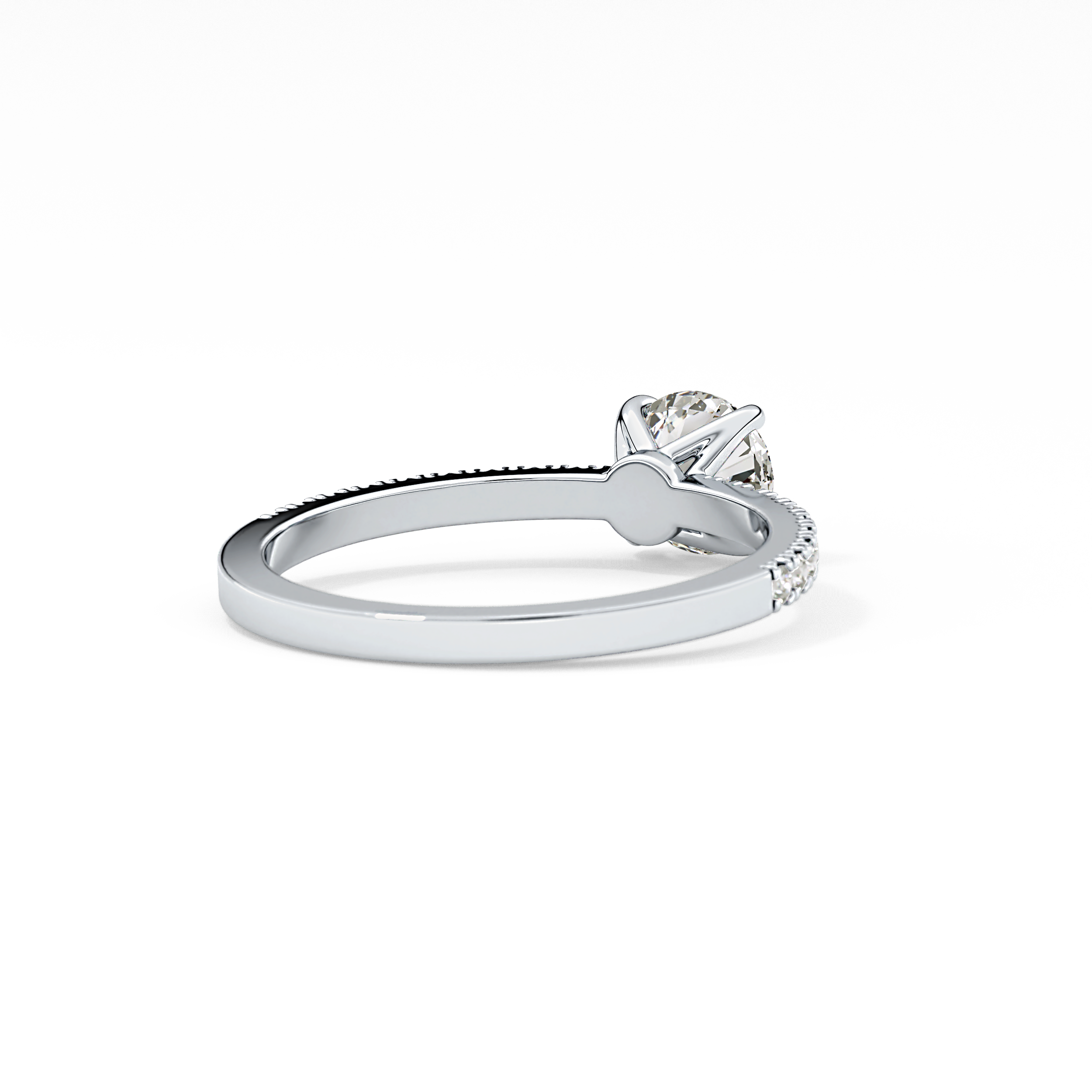 Round Pave Lab Grown Diamond Engagement Ring