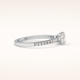 0.69 CT Round Shaped Pave Moissanite Engagement Ring