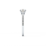 Round Pave Lab Grown Diamond Engagement Ring