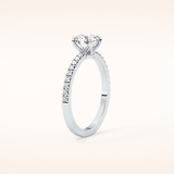 0.69 CT Round Shaped Pave Moissanite Engagement Ring