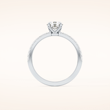 0.69 CT Round Shaped Pave Moissanite Engagement Ring