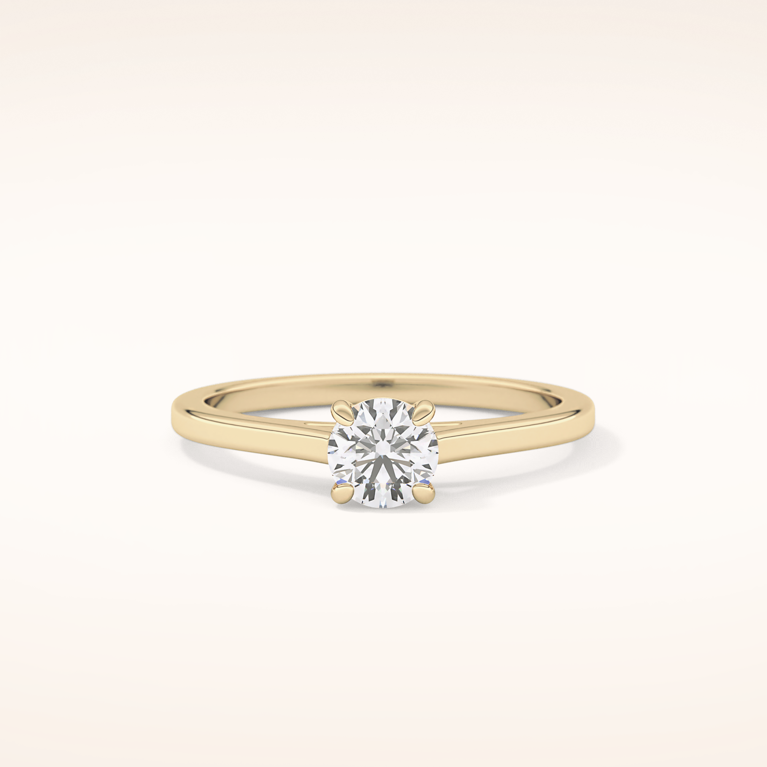 0.47 CT Round Shaped Solitaire Moissanite Engagement Ring