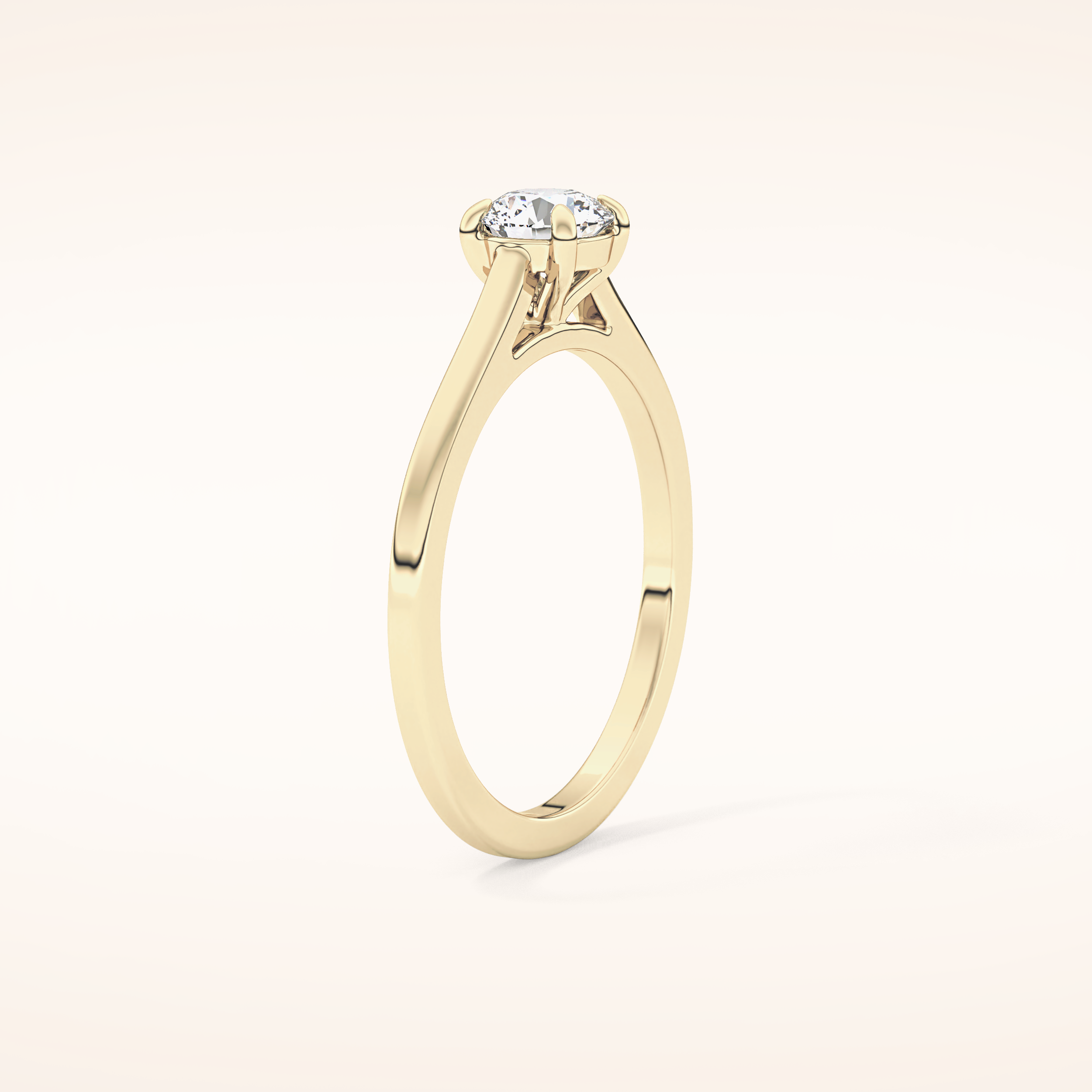 0.47 CT Round Shaped Solitaire Moissanite Engagement Ring