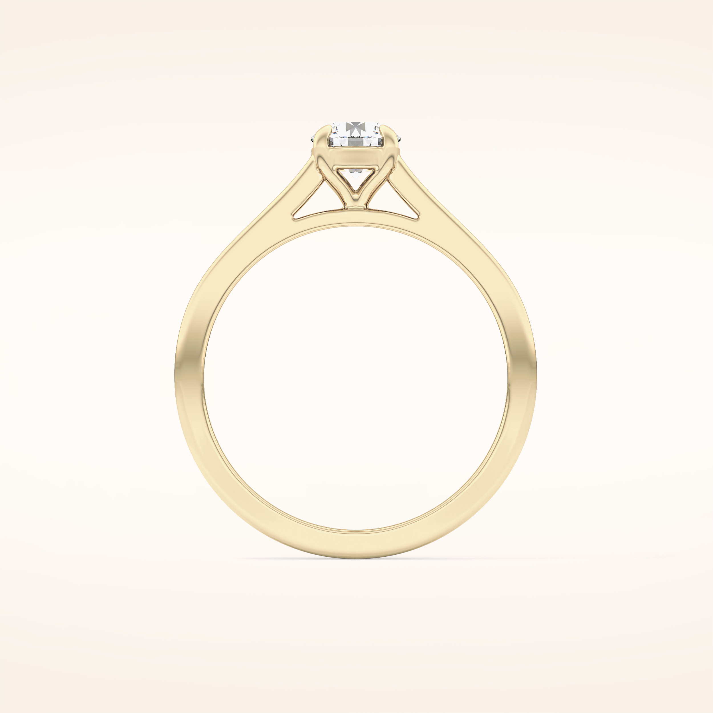 0.47 CT Round Shaped Solitaire Moissanite Engagement Ring