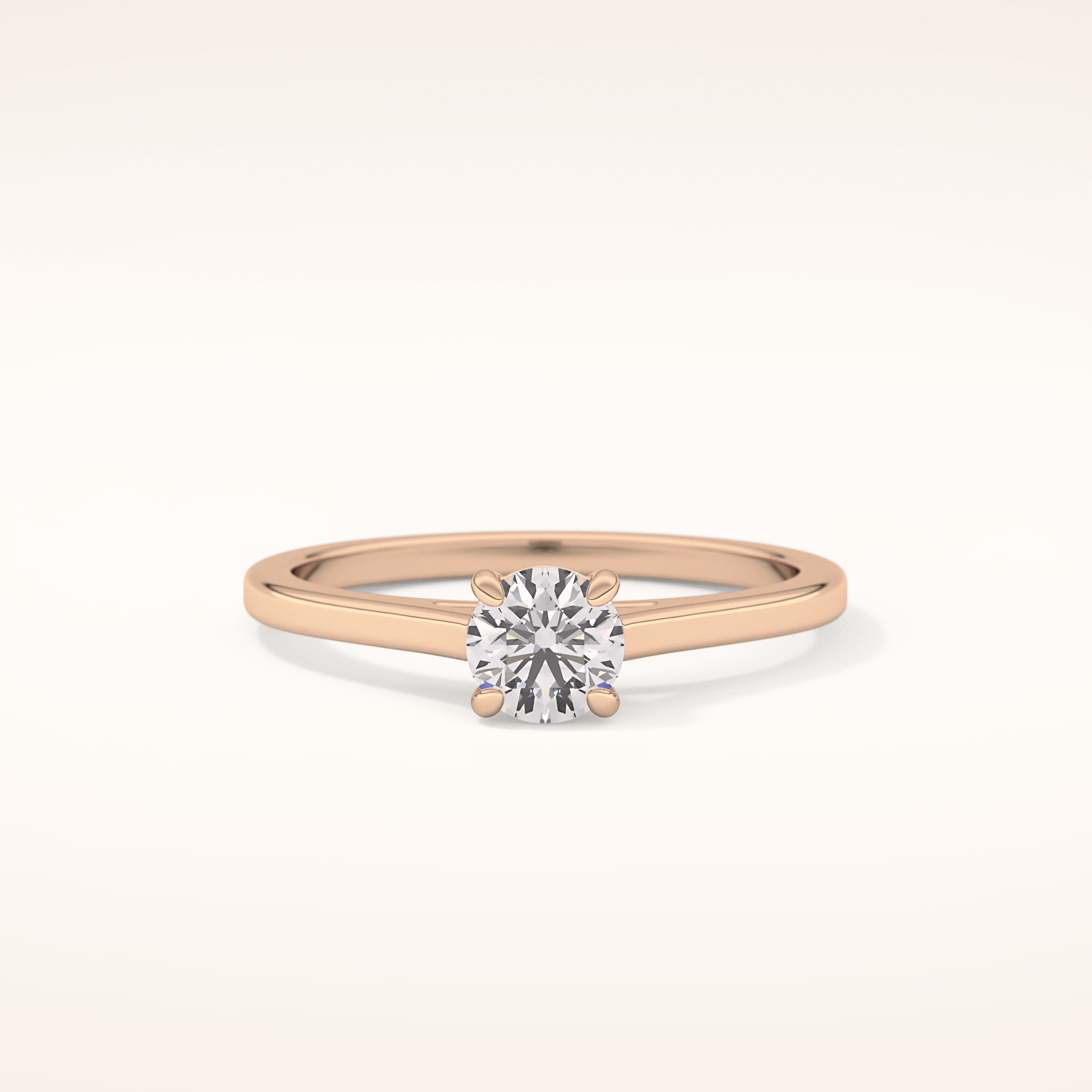 0.47 CT Round Shaped Solitaire Moissanite Engagement Ring