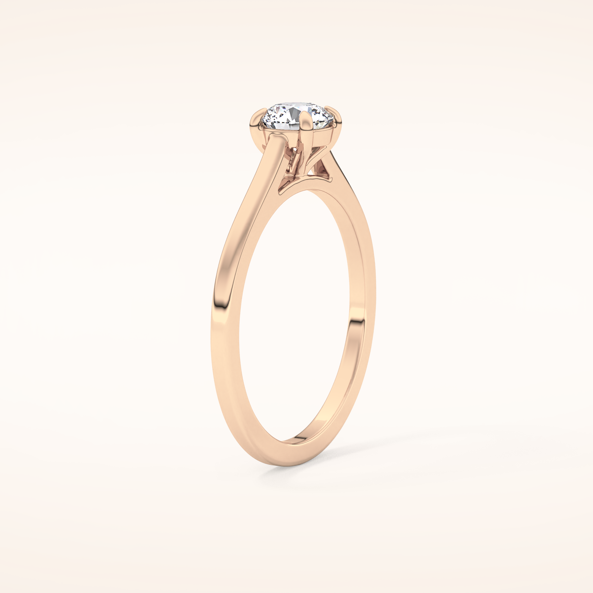 0.47 CT Round Shaped Solitaire Moissanite Engagement Ring