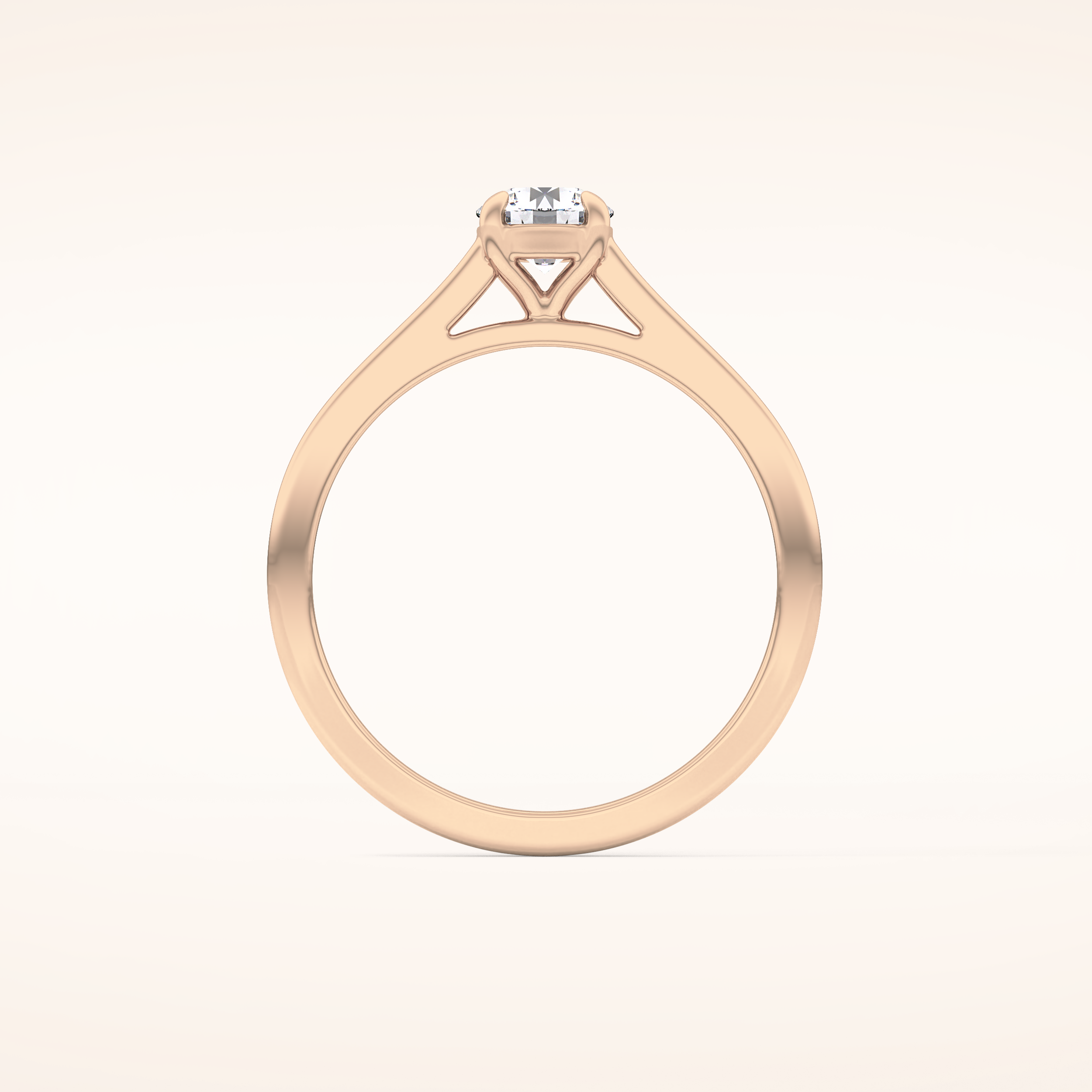 0.47 CT Round Shaped Solitaire Moissanite Engagement Ring