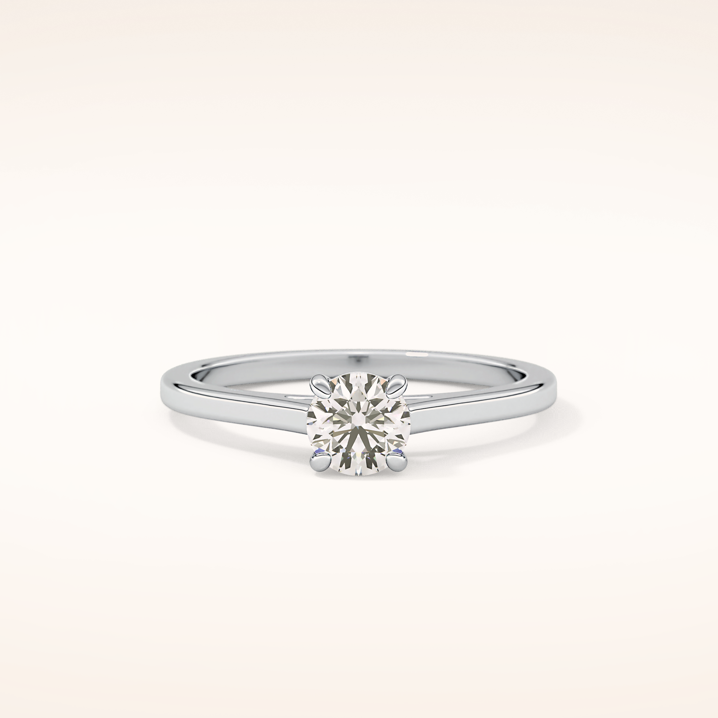 0.47 CT Round Shaped Solitaire Moissanite Engagement Ring