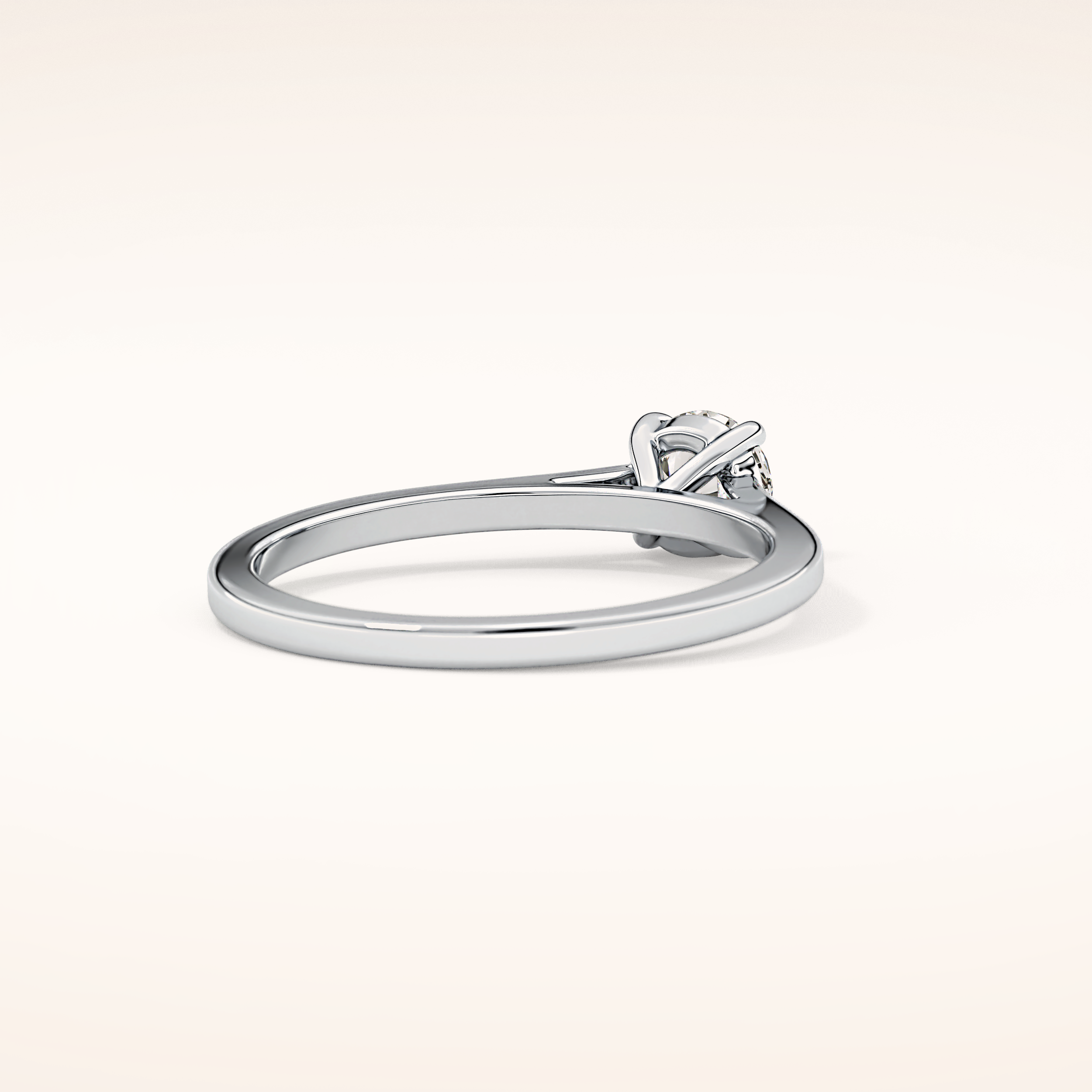 0.47 CT Round Shaped Solitaire Moissanite Engagement Ring