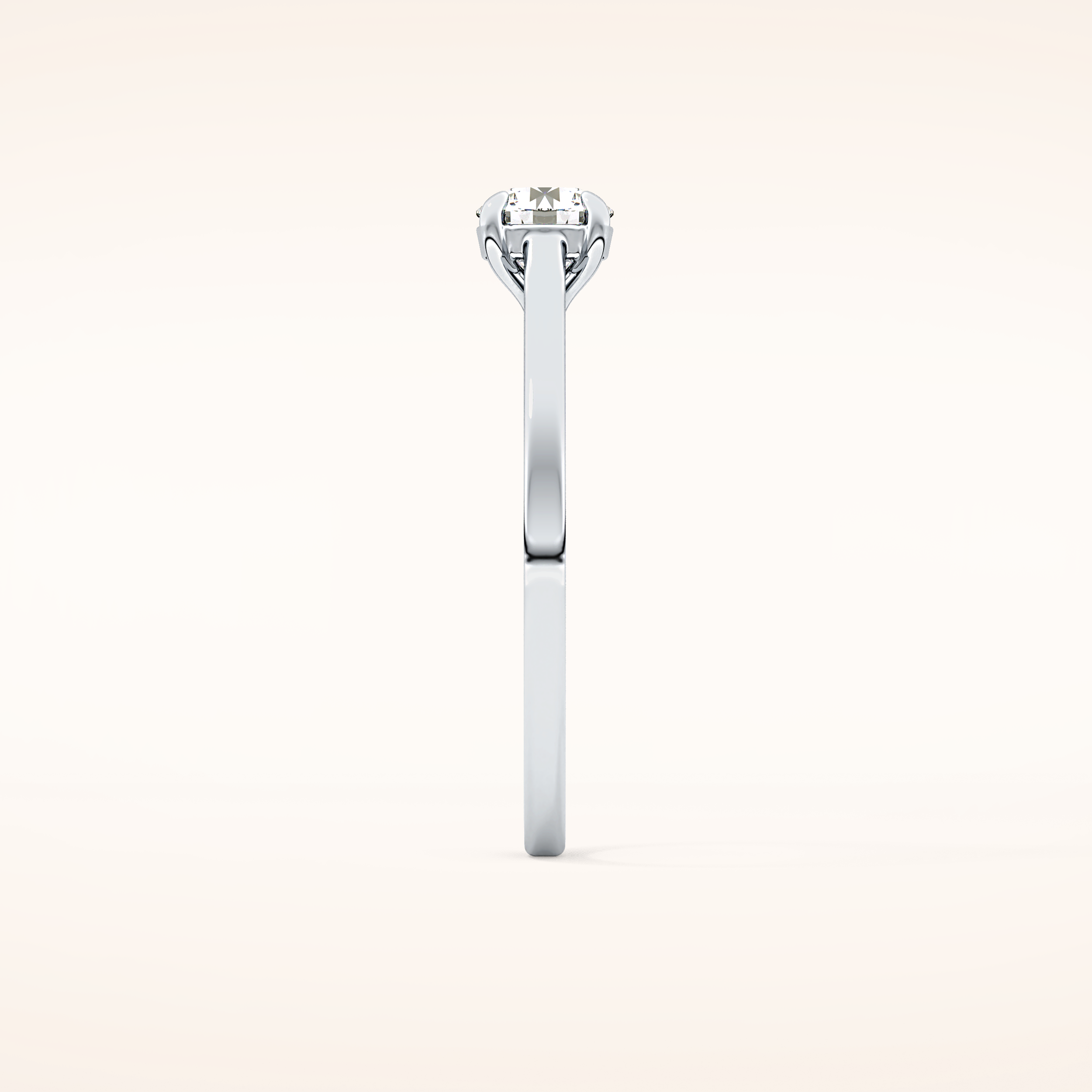 0.47 CT Round Shaped Solitaire Moissanite Engagement Ring