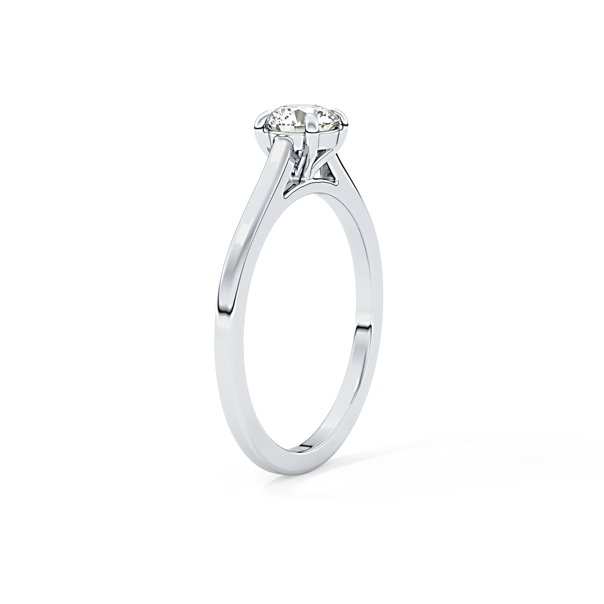 Round Solitaire Lab Grown Diamond Engagement Ring