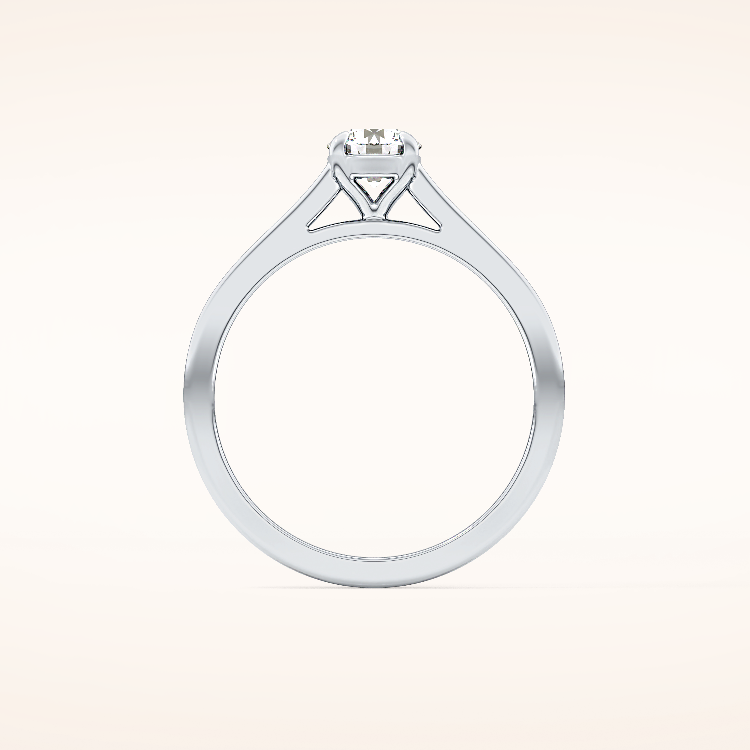 0.47 CT Round Shaped Solitaire Moissanite Engagement Ring