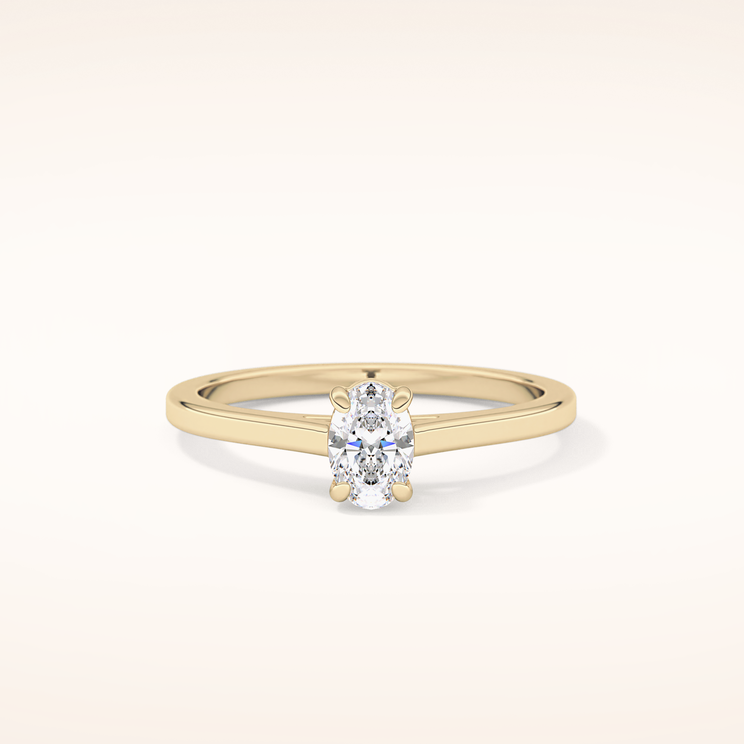 0.36 CT Oval Shaped Solitaire Moissanite Engagement Ring