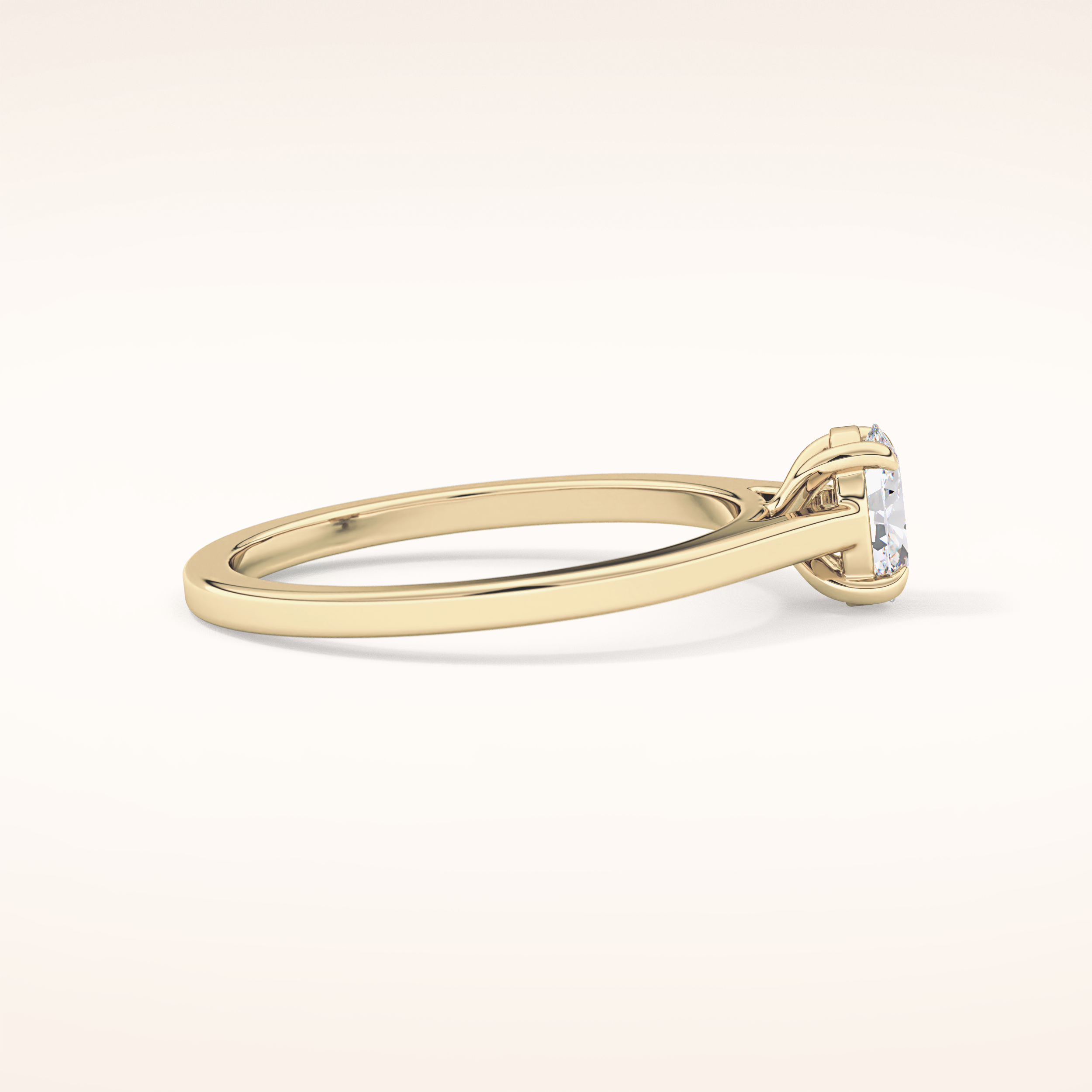 0.36 CT Oval Shaped Solitaire Moissanite Engagement Ring
