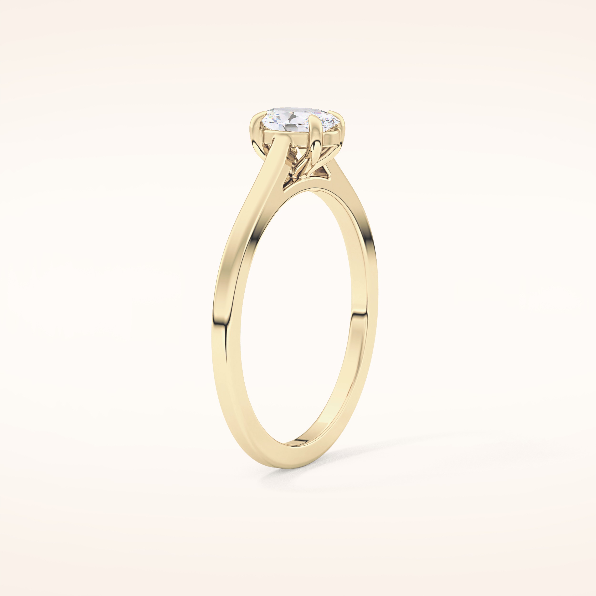 0.36 CT Oval Shaped Solitaire Moissanite Engagement Ring