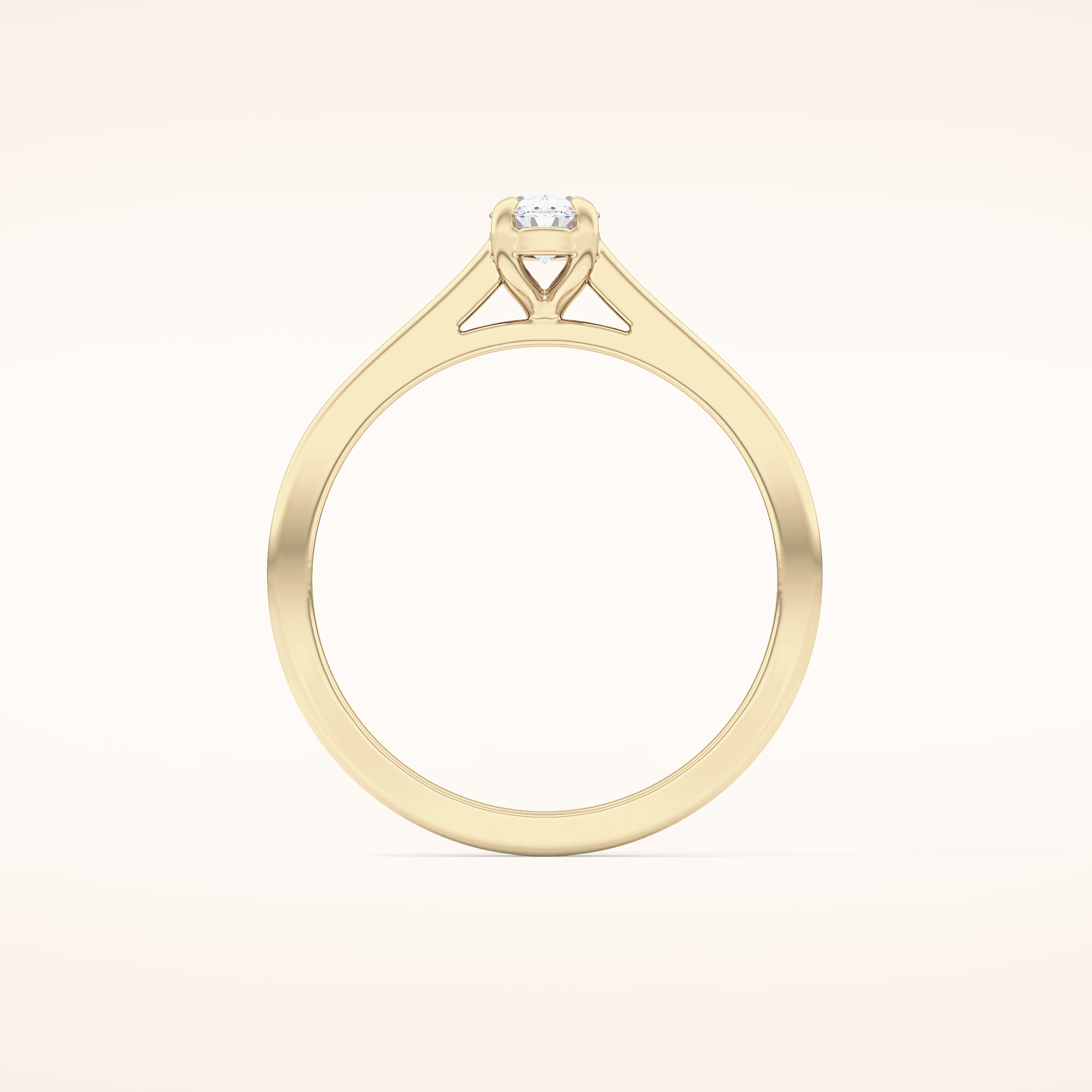 0.36 CT Oval Shaped Solitaire Moissanite Engagement Ring