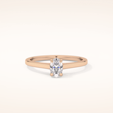 0.36 CT Oval Shaped Solitaire Moissanite Engagement Ring