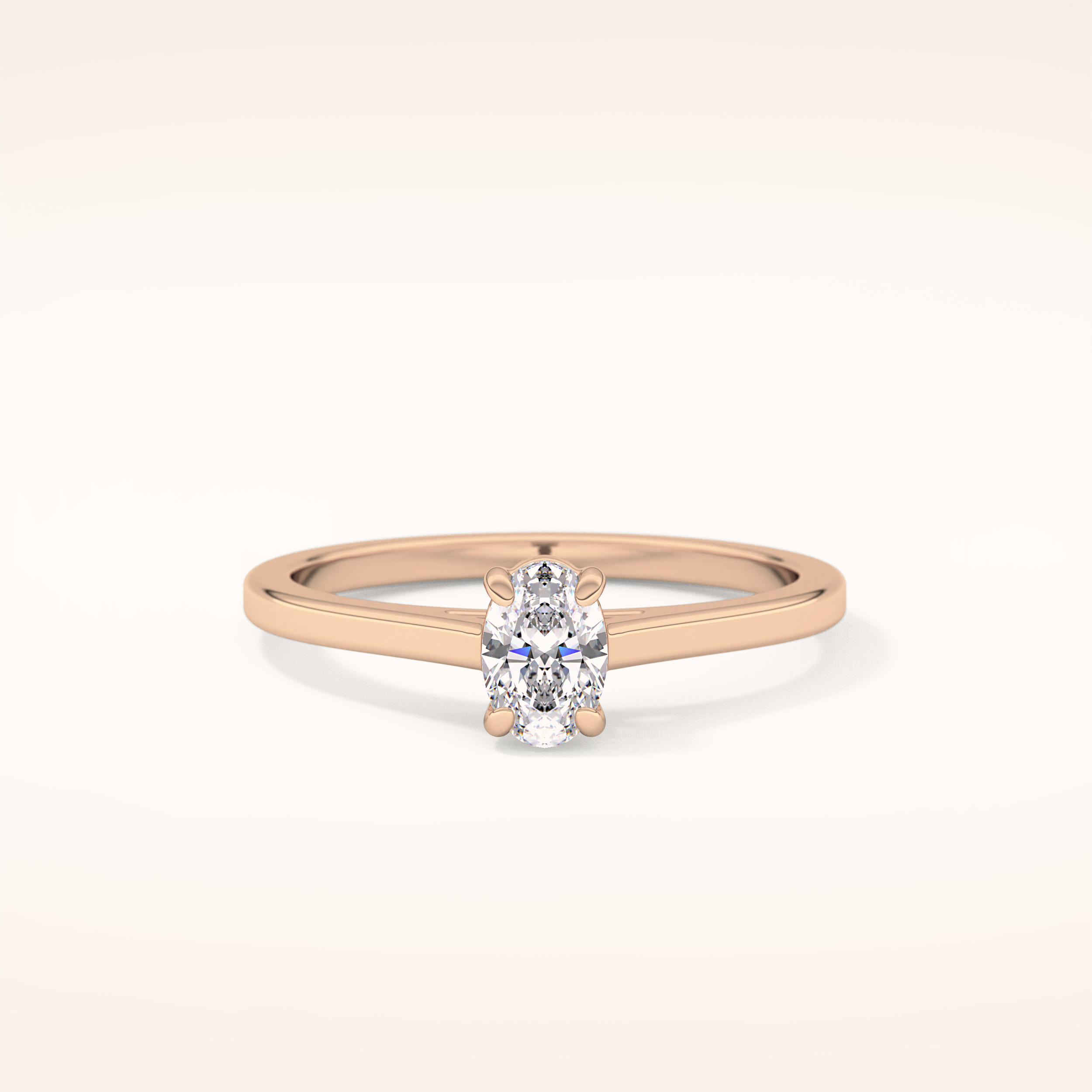 0.36 CT Oval Shaped Solitaire Moissanite Engagement Ring