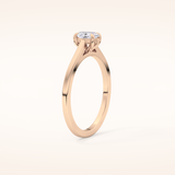 0.36 CT Oval Shaped Solitaire Moissanite Engagement Ring