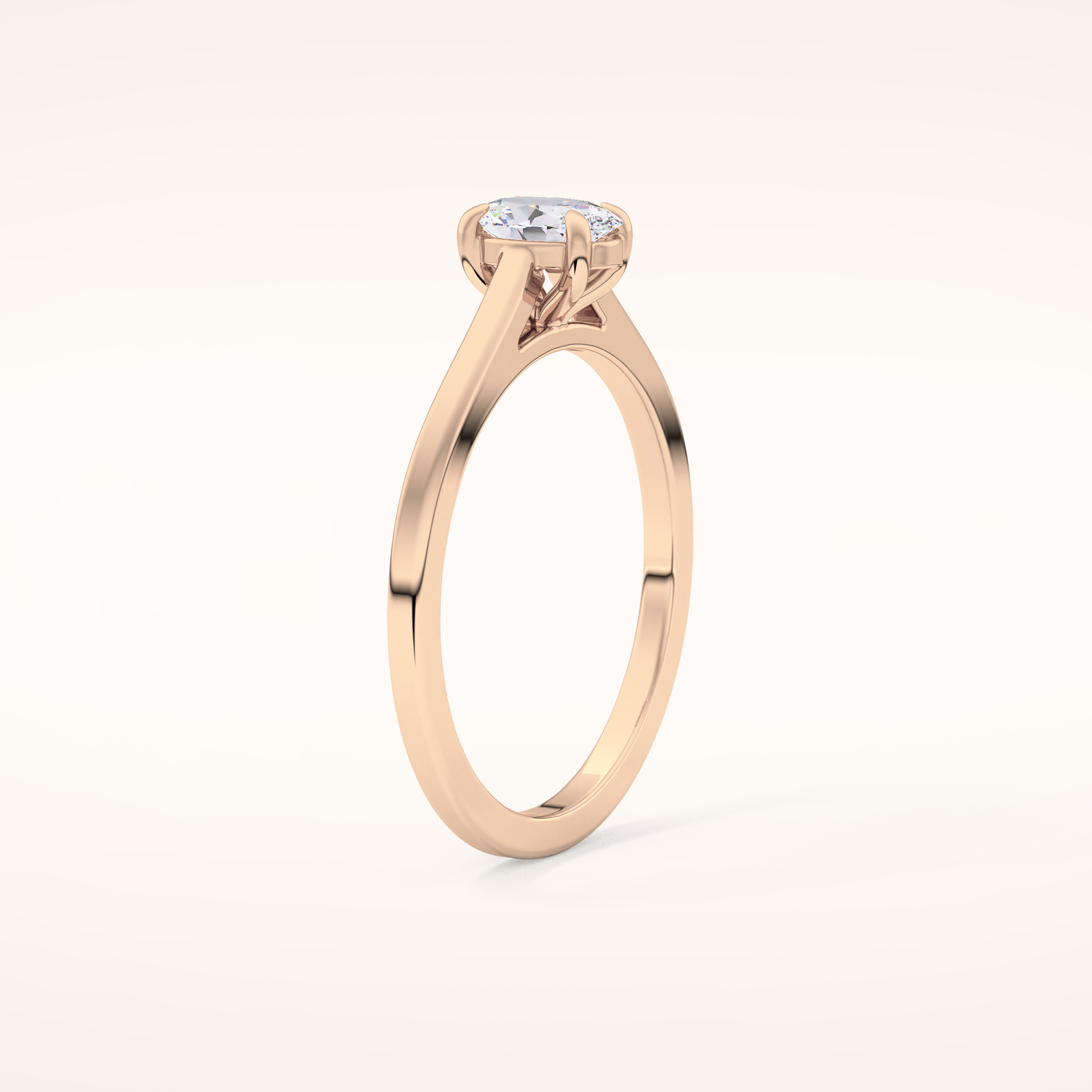 0.36 CT Oval Shaped Solitaire Moissanite Engagement Ring