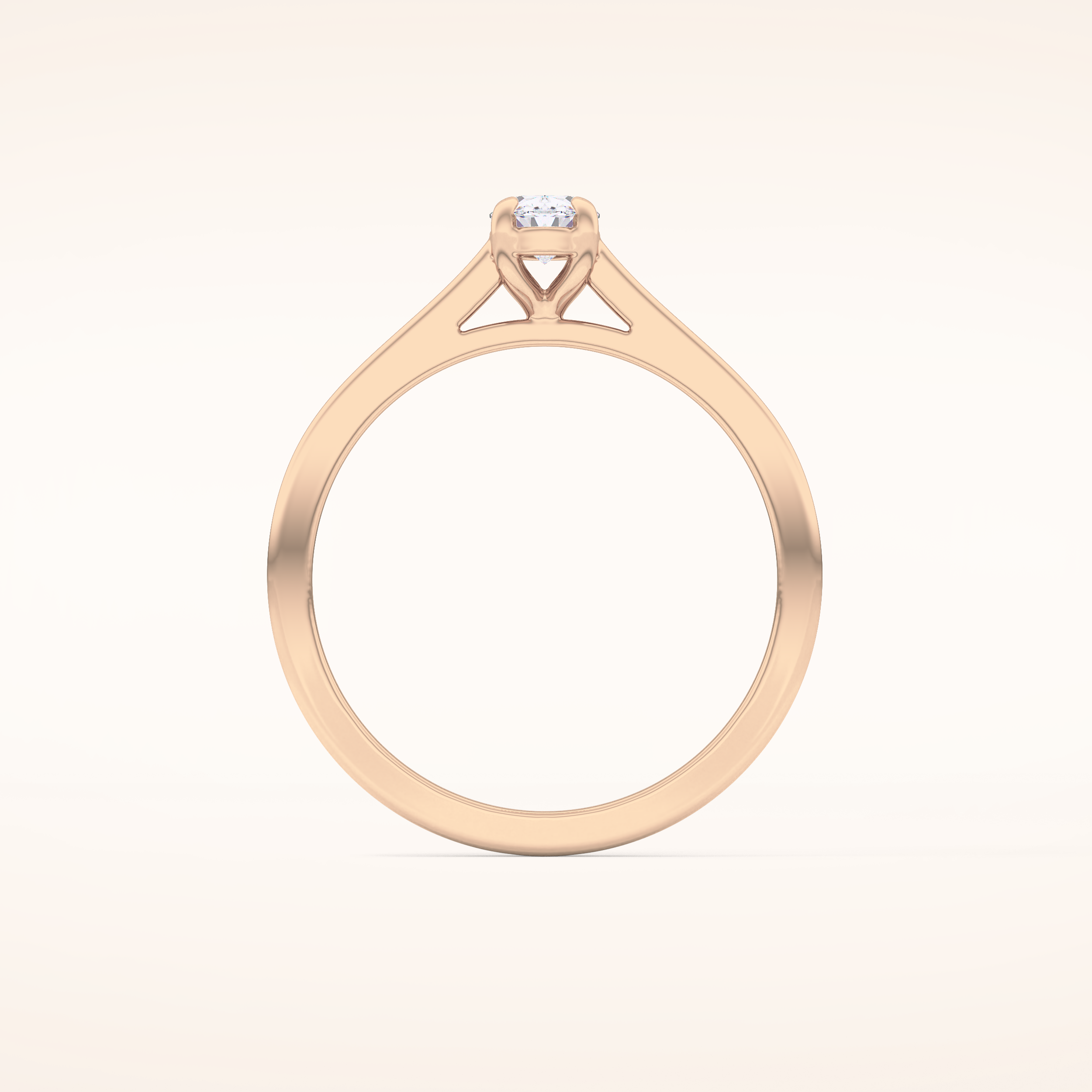 0.36 CT Oval Shaped Solitaire Moissanite Engagement Ring