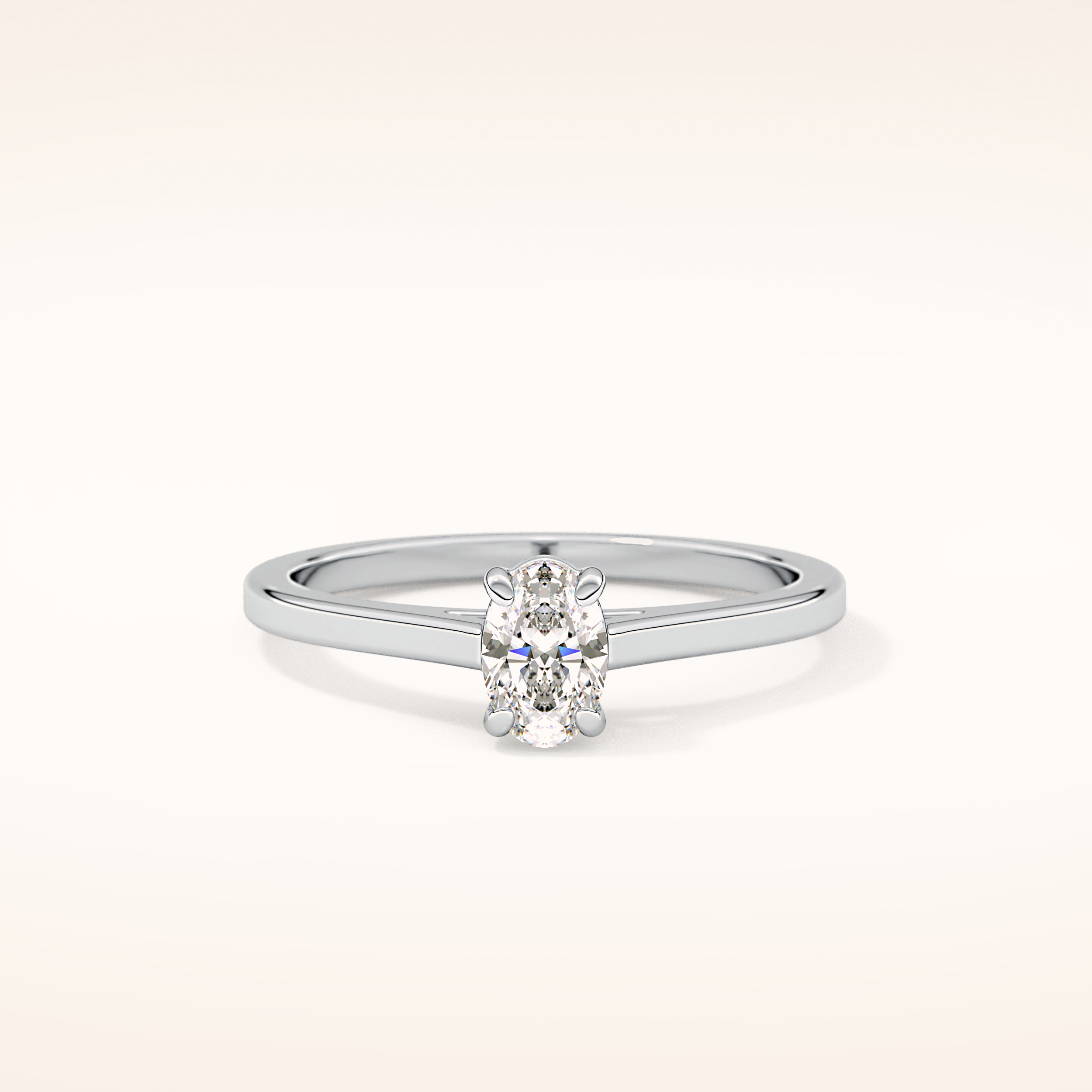 0.36 CT Oval Shaped Solitaire Moissanite Engagement Ring